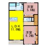 ブリーズ 2LDKの間取り