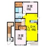 メゾン・ボヌール 2LDKの間取り