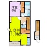 カームリーⅠ 1LDKの間取り