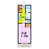 シャトーグリーンⅡ 1Kの間取り