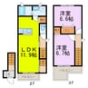 アルト・ポンテ 2LDKの間取り