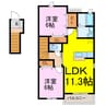 アンソレイエⅠ 2LDKの間取り