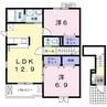 シャン・ド・フルールB館 2LDKの間取り