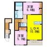 プラムリンデン 2LDKの間取り