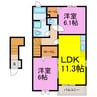 プルメリア 2LDKの間取り