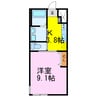 インペリアル 1Kの間取り