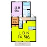 プラウドパークス 1LDKの間取り