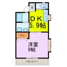 ラフォーレメゾン 1DKの間取り