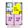 アーバンハイツB 2DKの間取り