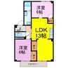萬寿シティ 2LDKの間取り