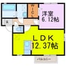 リヴェール 1LDKの間取り