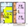 レスポワール 2LDKの間取り