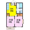 エルディムみなみ　Ⅱ 2DKの間取り