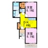 クレメント・ヒル 2DKの間取り