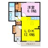 キャッスルバレー羽生 1LDKの間取り