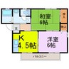 サンプラッツB棟 2Kの間取り