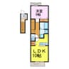 パインズデフィⅡ 1LDKの間取り