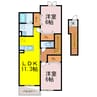 イーリス 2LDKの間取り