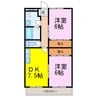 シャルマンハイツＢ 2DKの間取り