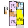 プロムナード・ティアラ 2LDKの間取り