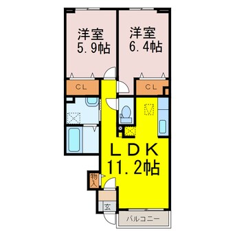 間取図 エルミタージュ蘭