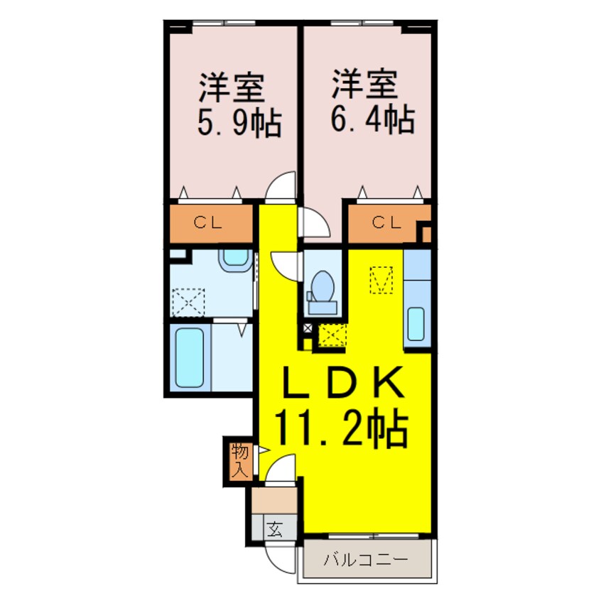 間取図 エルミタージュ蘭