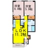 エルミタージュ蘭 2LDKの間取り