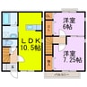 ねこのしっぽ　B 2LDKの間取り