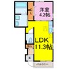 メゾン　DU　ソレイユ 1LDKの間取り