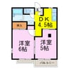 コンシェルジュ南 2DKの間取り