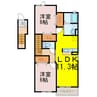 ベイリーフⅠ 2LDKの間取り