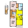 ベイリーフⅠ 2LDKの間取り