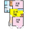 グリシーヌ・メゾン 2DKの間取り