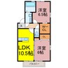 ラビウスコート 2LDKの間取り