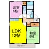 サンフラワーハイツ 2LDKの間取り