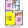サンフラワーハイツ 2LDKの間取り