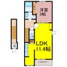 ラフィナート 1LDKの間取り