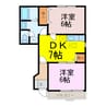 ファミールメゾンＤ 2DKの間取り