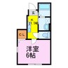 カーサ　アリエッタ 1Kの間取り