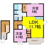 キャッスルハイツ 2LDKの間取り