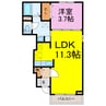 プラシードＭ 1LDKの間取り
