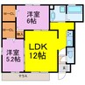 レジデンスⅢ 2LDKの間取り