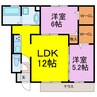 レジデンスⅢ 2LDKの間取り