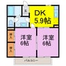 ファームヤード吉住 2DKの間取り