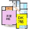 サニーガーデンⅠ号館 1DKの間取り