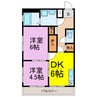 サニーガーデンⅠ号館 2DKの間取り