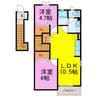 ファインホーム 2LDKの間取り