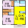 東北本線<宇都宮線>/古河駅 徒歩30分 2階 築6年 2LDKの間取り