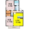 1ｓｔプレジオ 2LDKの間取り