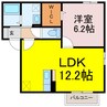 グランメール桜町E 1LDKの間取り
